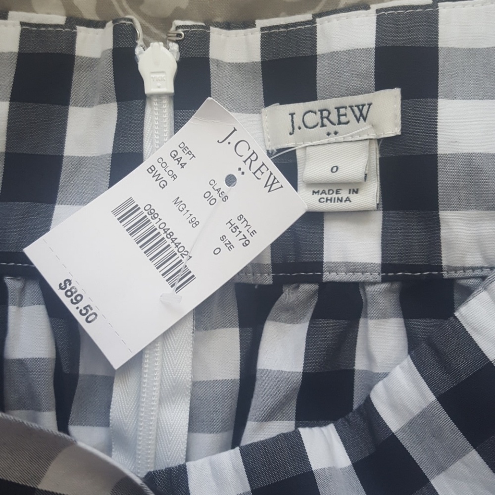 J.crew Black, White, & Gray Gingham Skirt NWT - Picture 3 of 5